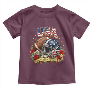 Patriotic Floral Baseball Toddler T Shirt USA 250th Anniversary Gift TS12 Maroon Print Your Wear