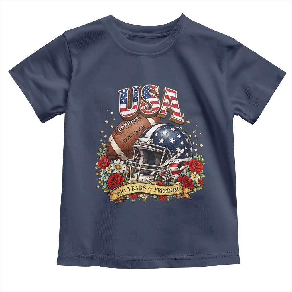 Patriotic Floral Baseball Toddler T Shirt USA 250th Anniversary Gift TS12 Navy Print Your Wear