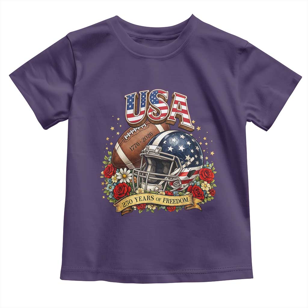 Patriotic Floral Baseball Toddler T Shirt USA 250th Anniversary Gift TS12 Purple Print Your Wear