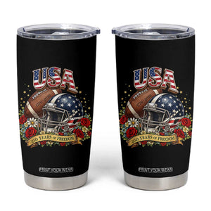 Patriotic Floral Baseball Tumbler Cup USA 250th Anniversary Gift TS12 Black Print Your Wear