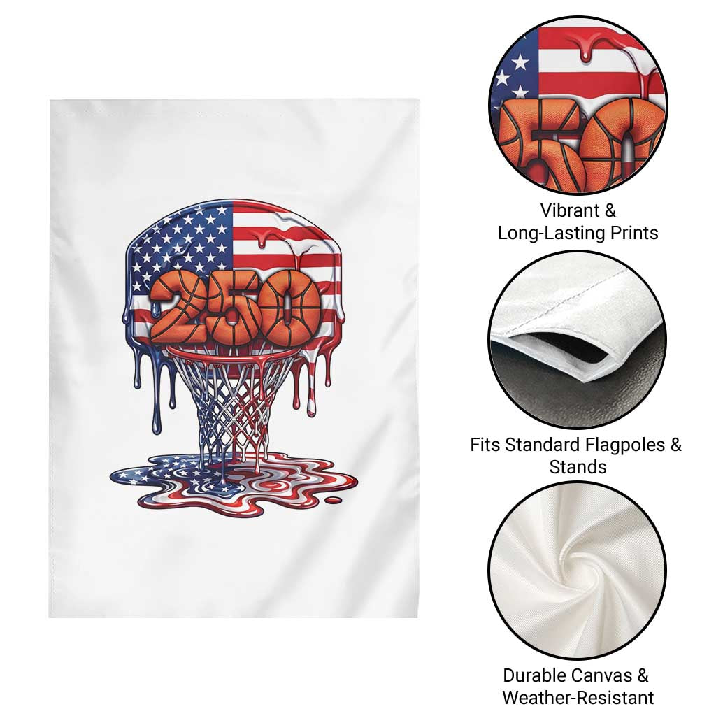 Patriotic Basketball Drip Garden Flag USA 250th Anniversary Gift TS12 Print Your Wear