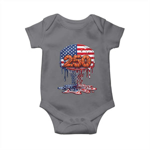 Patriotic Basketball Drip Baby Onesie USA 250th Anniversary Gift TS12 Charcoal Print Your Wear