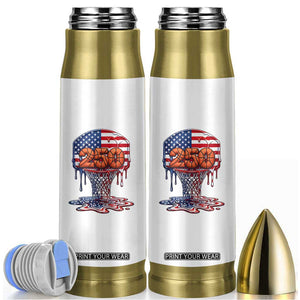 Patriotic Basketball Drip Bullet Tumbler USA 250th Anniversary Gift TS12 White Print Your Wear