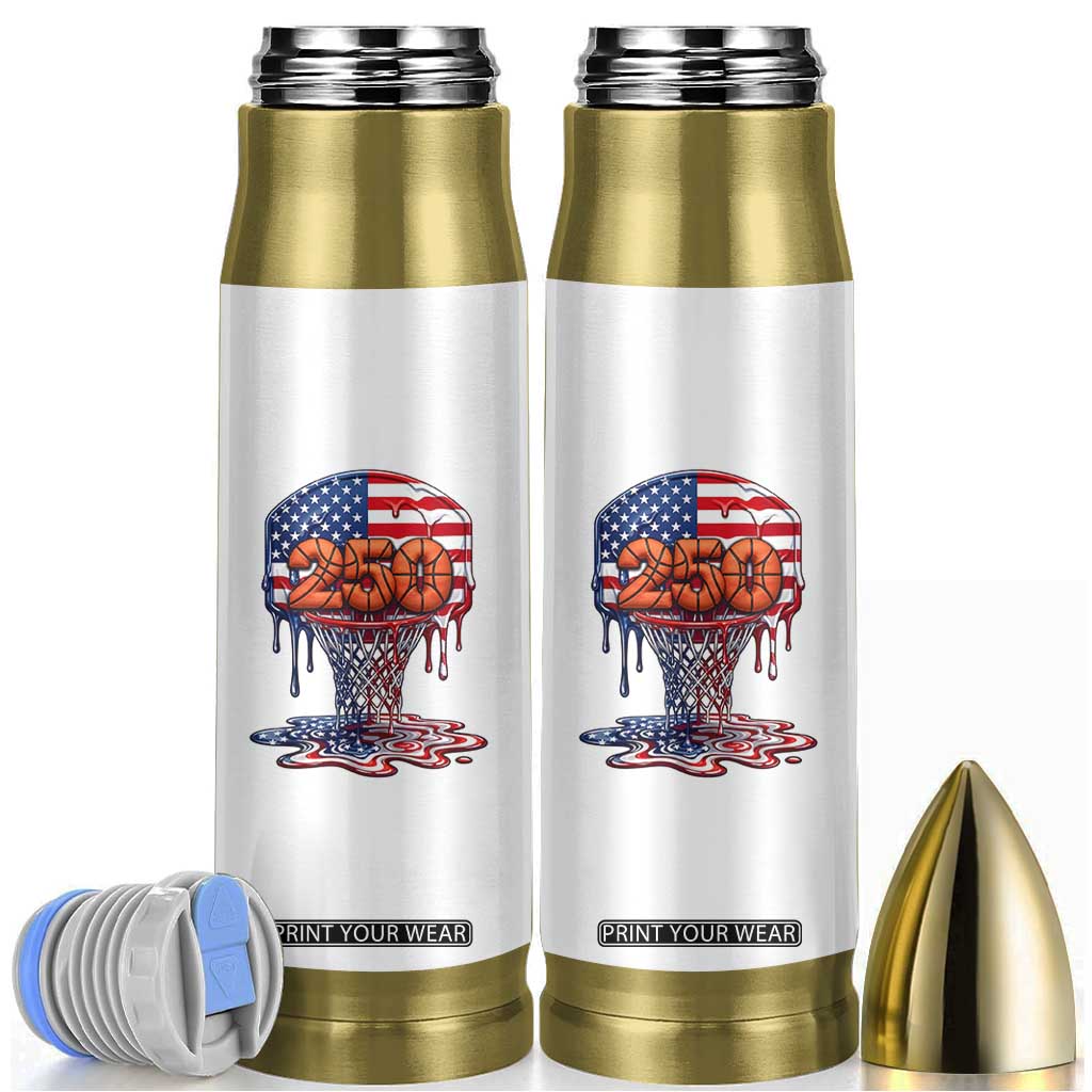 Patriotic Basketball Drip Bullet Tumbler USA 250th Anniversary Gift TS12 White Print Your Wear