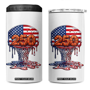 Patriotic Basketball Drip 4 in 1 Can Cooler Tumbler USA 250th Anniversary Gift TS12 One Size: 16 oz White Print Your Wear