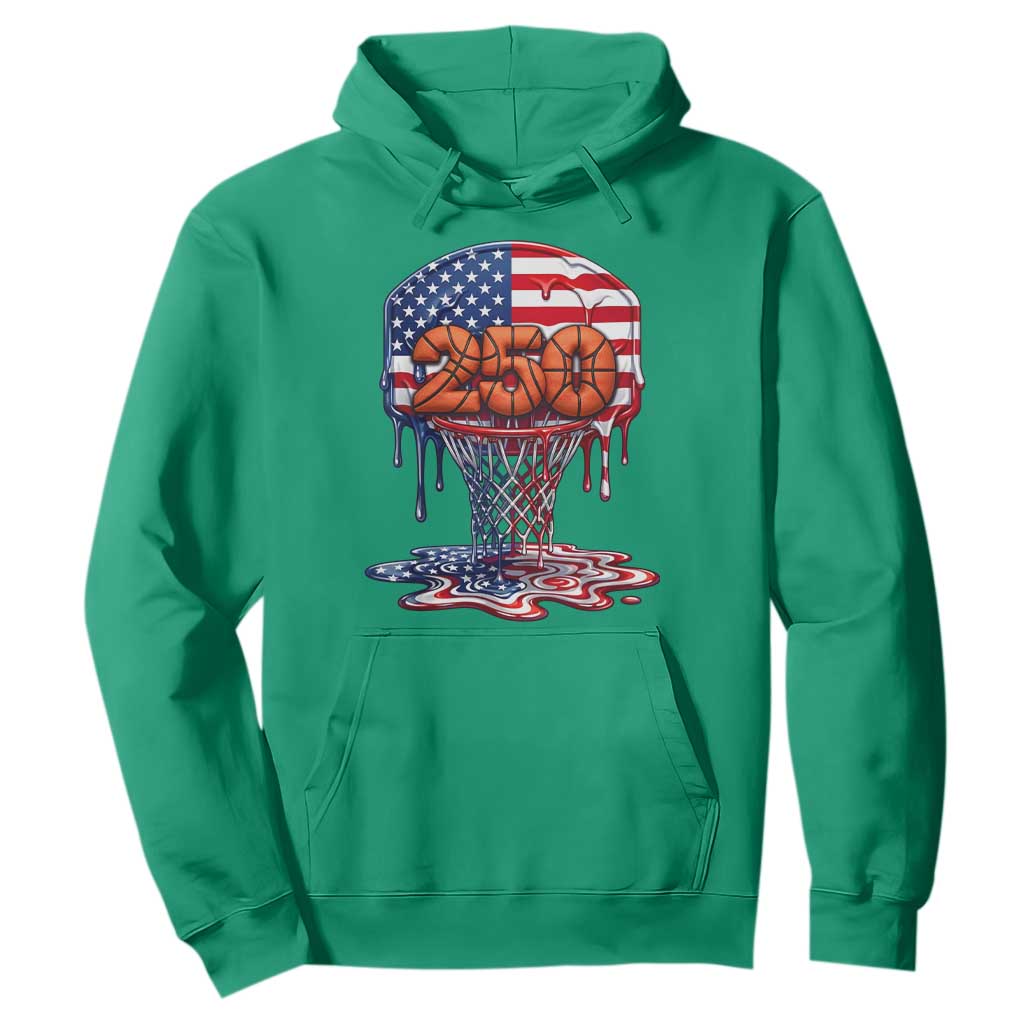 Patriotic Basketball Drip Hoodie USA 250th Anniversary Gift TS12 Irish Green Print Your Wear
