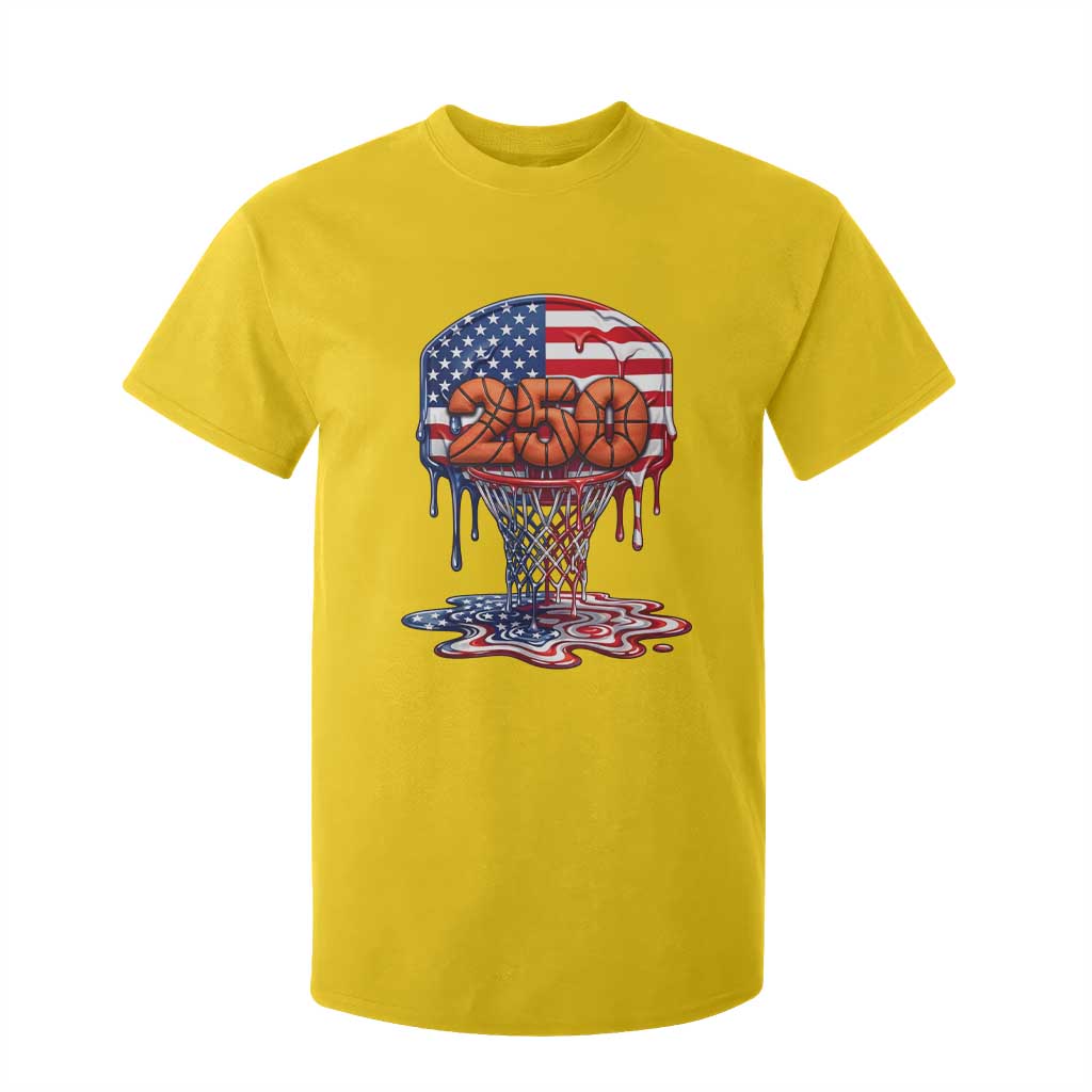 Patriotic Basketball Drip T Shirt For Kid USA 250th Anniversary Gift TS12 Daisy Print Your Wear