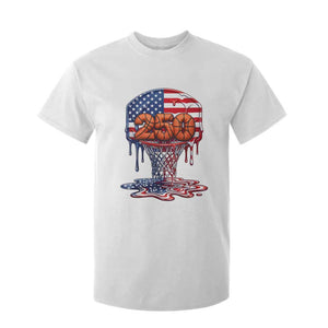 Patriotic Basketball Drip T Shirt For Kid USA 250th Anniversary Gift TS12 White Print Your Wear