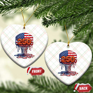 Patriotic Basketball Drip Ceramic Ornament USA 250th Anniversary Gift TS12 Print Your Wear