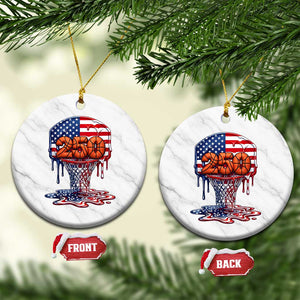 Patriotic Basketball Drip Ceramic Ornament USA 250th Anniversary Gift TS12 1pc White Marble Print Your Wear