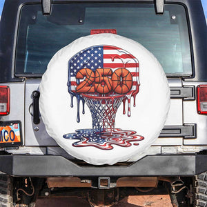 Patriotic Basketball Drip Spare Tire Cover USA 250th Anniversary Gift TS12 No hole White Print Your Wear