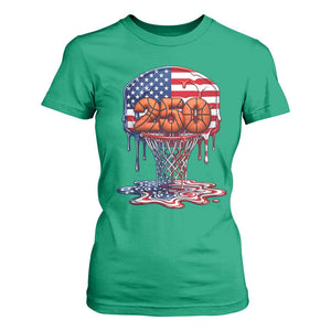 Patriotic Basketball Drip T Shirt For Women USA 250th Anniversary Gift TS12 Irish Green Print Your Wear