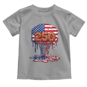 Patriotic Basketball Drip Toddler T Shirt USA 250th Anniversary Gift TS12 Sport Gray Print Your Wear