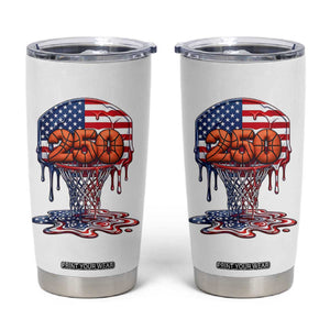 Patriotic Basketball Drip Tumbler Cup USA 250th Anniversary Gift TS12 White Print Your Wear