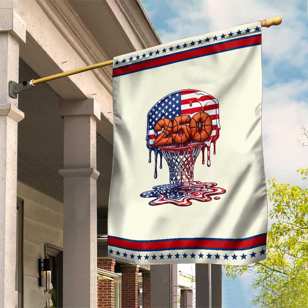 Basketball Drip Patriotic Garden Flag USA 250th Anniversary Gift TS12 Modern Beige Red Print Your Wear