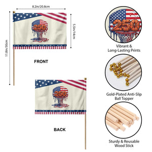 Basketball Drip Patriotic Handheld Flag USA 250th Anniversary Gift TS12 Print Your Wear