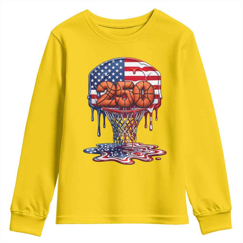 Patriotic Basketball Drip Youth Sweatshirt USA 250th Anniversary Gift TS12 Daisy Print Your Wear