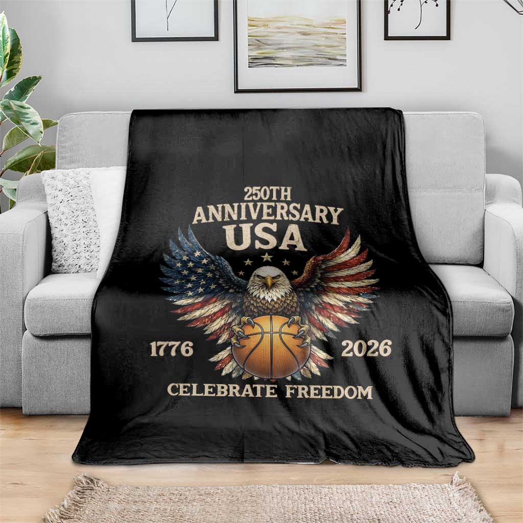 250 Years Of Freedom Basketball Throw Blanket Patriotic Athlete Gift TS12 Print Your Wear