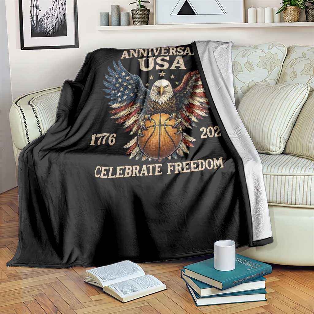 250 Years Of Freedom Basketball Throw Blanket Patriotic Athlete Gift TS12 Print Your Wear