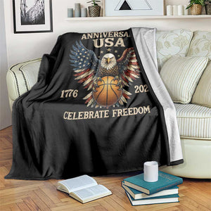 250 Years Of Freedom Basketball Throw Blanket Patriotic Athlete Gift TS12 Print Your Wear