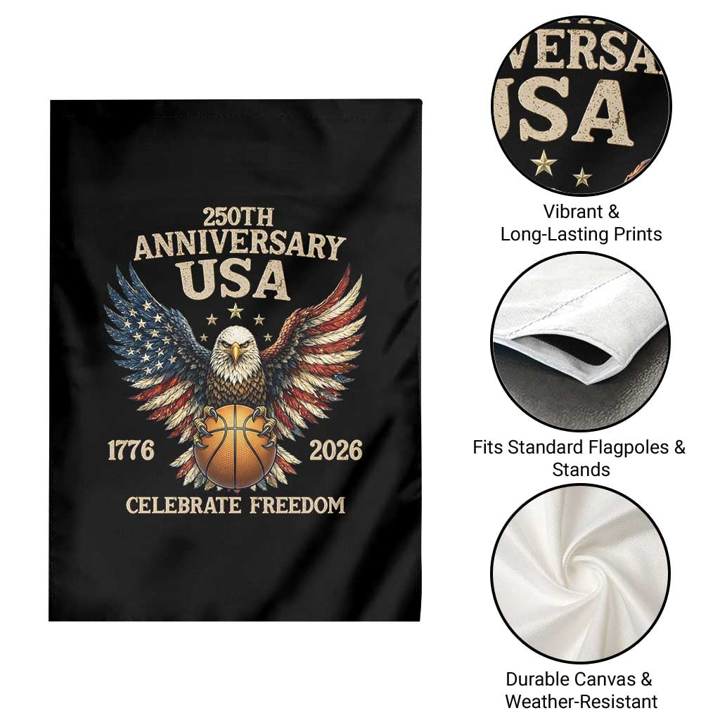 250 Years Of Freedom Basketball Garden Flag Patriotic Athlete Gift TS12 Print Your Wear