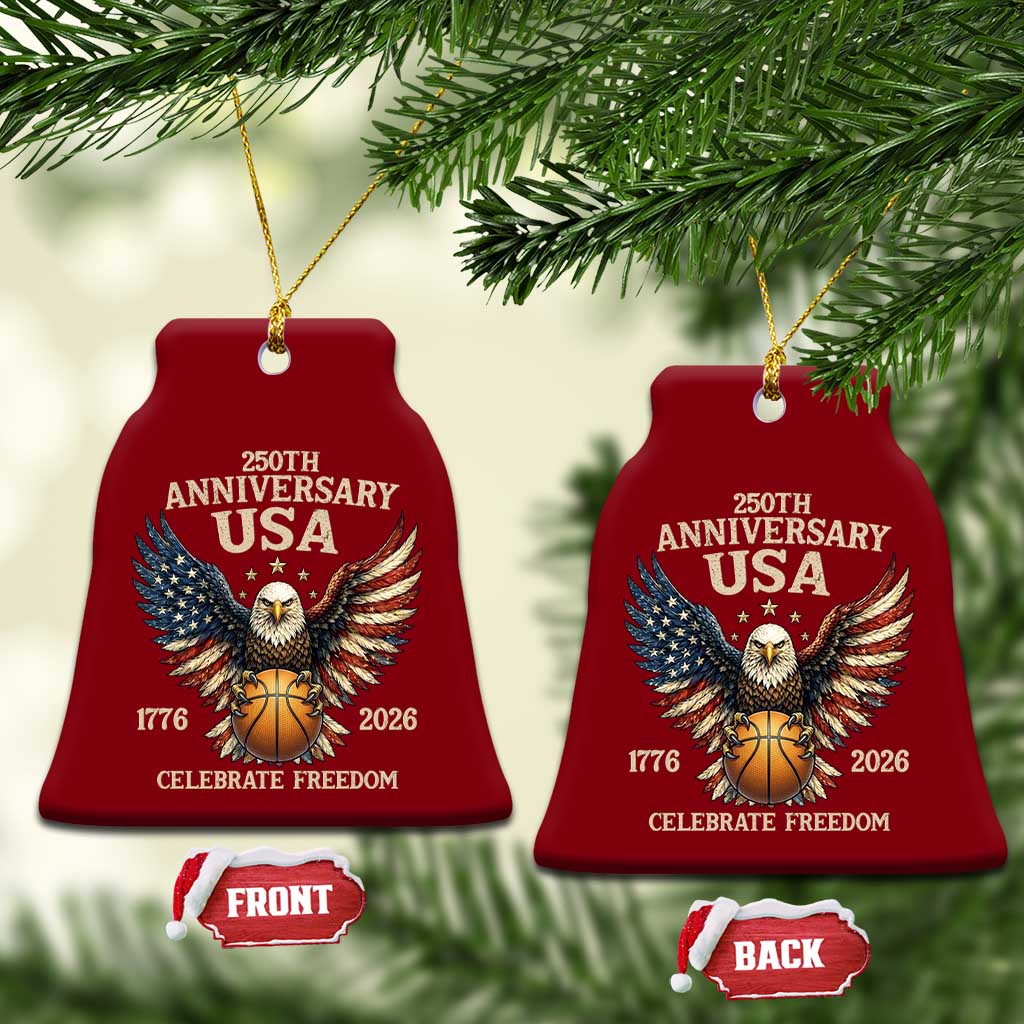 250 Years Of Freedom Basketball Ceramic Ornament Patriotic Athlete Gift TS12 Print Your Wear