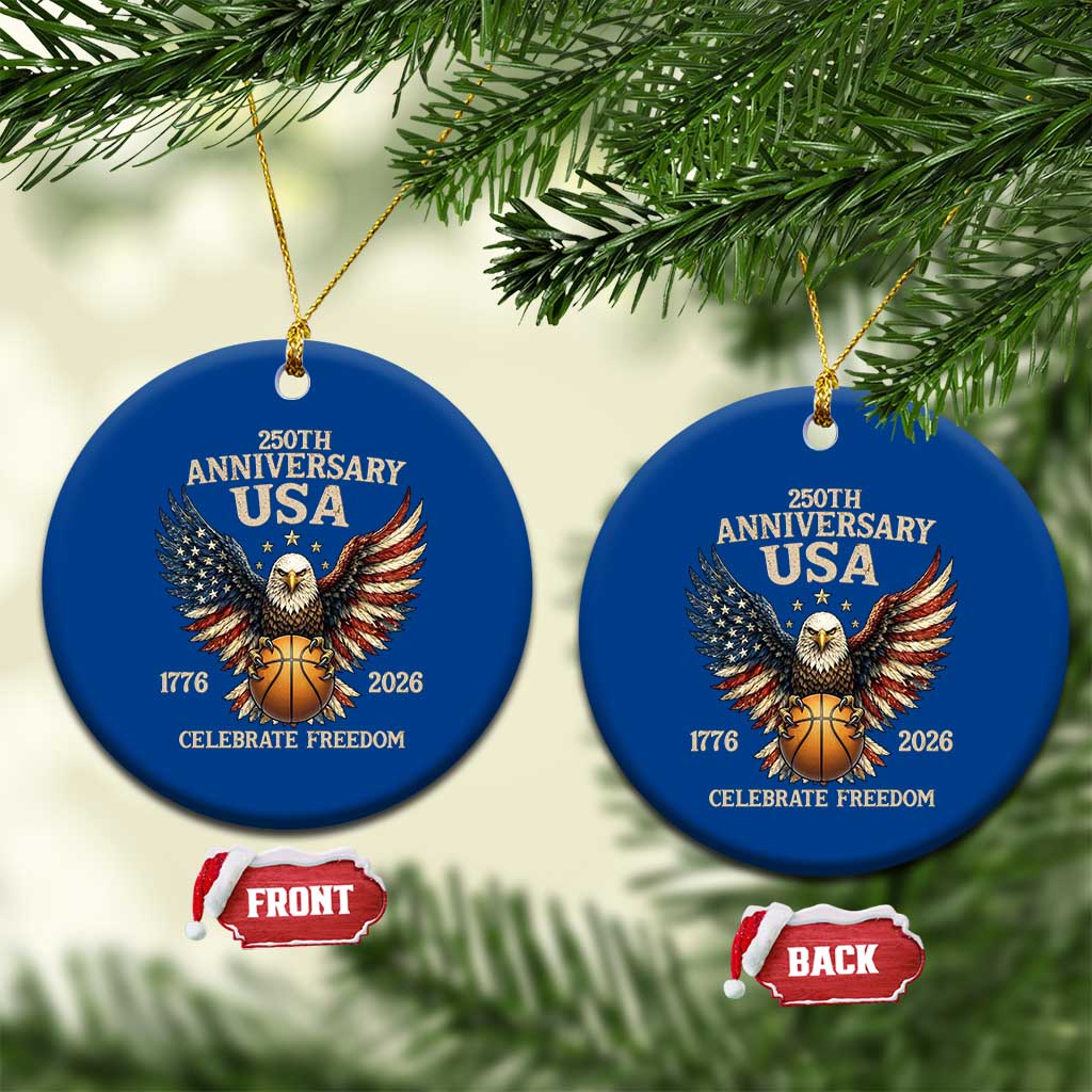 250 Years Of Freedom Basketball Ceramic Ornament Patriotic Athlete Gift TS12 1pc Blue Print Your Wear