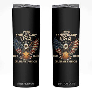 250 Years Of Freedom Basketball Skinny Tumbler Patriotic Athlete Gift TS12 Black Print Your Wear