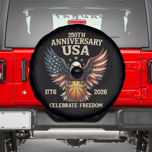 250 Years Of Freedom Basketball Spare Tire Cover Patriotic Athlete Gift TS12 Black Print Your Wear