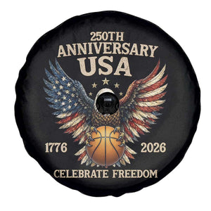 250 Years Of Freedom Basketball Spare Tire Cover Patriotic Athlete Gift TS12 Print Your Wear