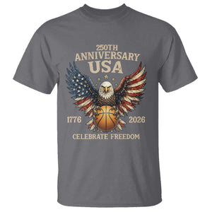 250 Years Of Freedom Basketball T Shirt Patriotic Athlete Gift TS12 Charcoal Print Your Wear