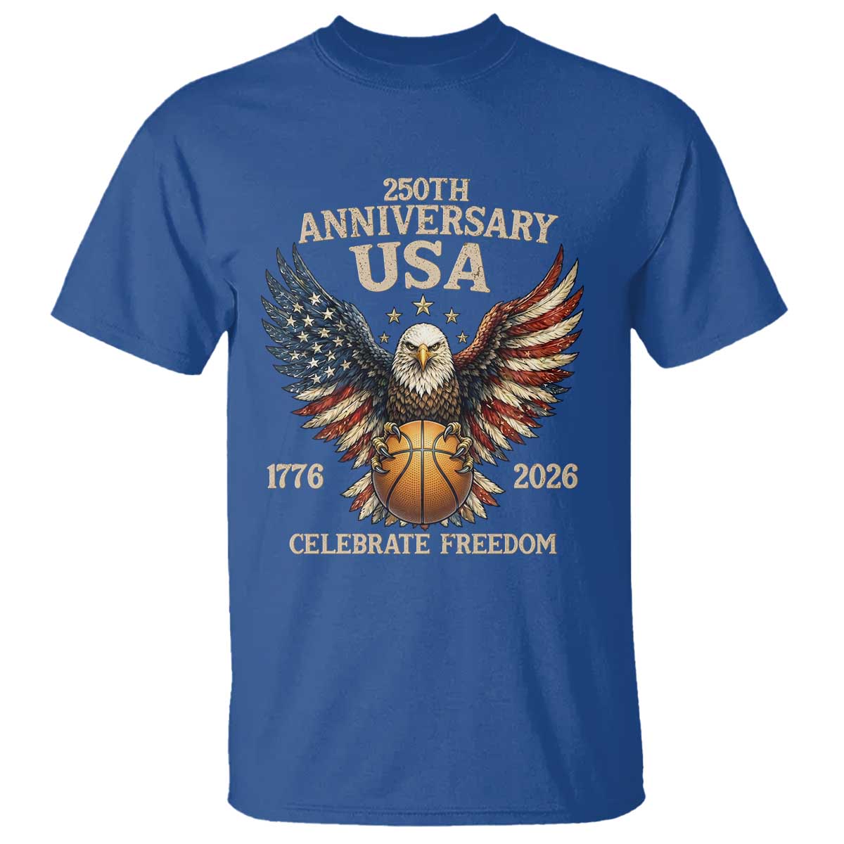 250 Years Of Freedom Basketball T Shirt Patriotic Athlete Gift TS12 Royal Blue Print Your Wear