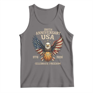 250 Years Of Freedom Basketball Tank Top Patriotic Athlete Gift TS12 Deep Heather Print Your Wear