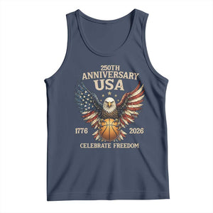 250 Years Of Freedom Basketball Tank Top Patriotic Athlete Gift TS12 Navy Print Your Wear