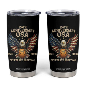 250 Years Of Freedom Basketball Tumbler Cup Patriotic Athlete Gift TS12 Black Print Your Wear