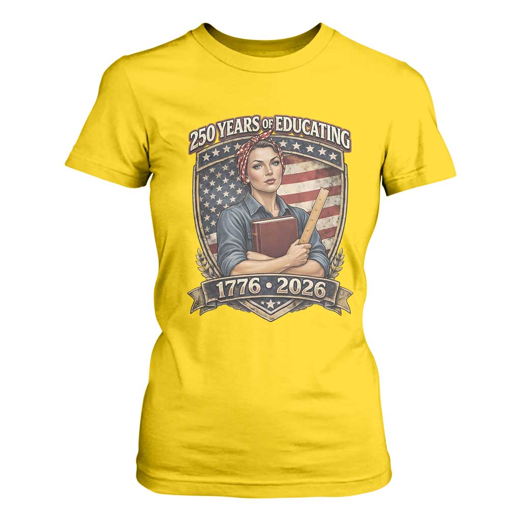 250 Years Of Educating America T Shirt For Women Proud Teacher Patriotic Gift TS12 Daisy Print Your Wear