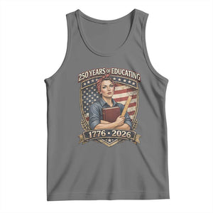 250 Years Of Educating America Tank Top Proud Teacher Patriotic Gift TS12 Black Heather Print Your Wear