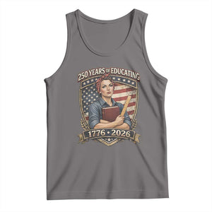 250 Years Of Educating America Tank Top Proud Teacher Patriotic Gift TS12 Deep Heather Print Your Wear