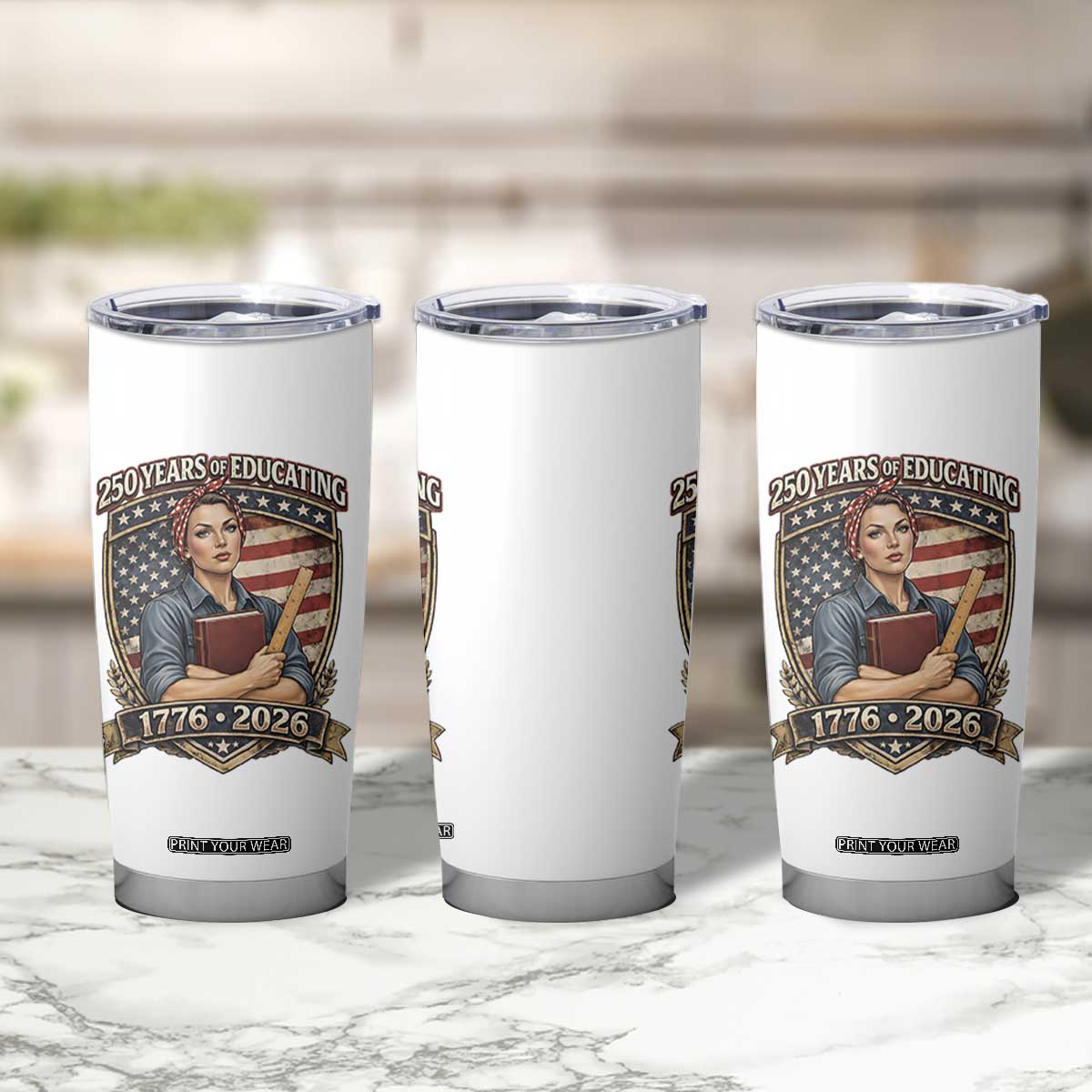 250 Years Of Educating America Tumbler Cup Proud Teacher Patriotic Gift TS12 Print Your Wear