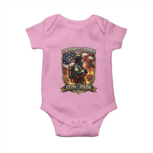 Firefighter USA 250th Anniversary Gift Baby Onesie 250 Years Of Courage TS12 Light Pink Print Your Wear