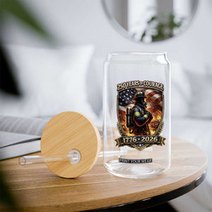 Firefighter USA 250th Anniversary Gift Glass Can 250 Years Of Courage TS12 Print Your Wear