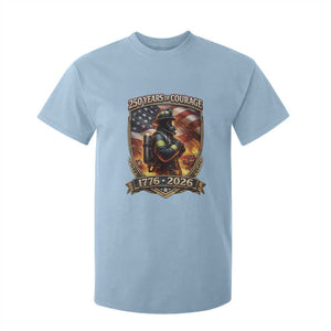 Firefighter USA 250th Anniversary Gift T Shirt For Kid 250 Years Of Courage TS12 Light Blue Print Your Wear