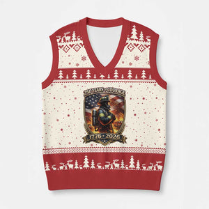 Firefighter USA 250th Anniversary Gift V-Neck Knit Sweater Vest 250 Years Of Courage TS12 Beige Red Print Your Wear