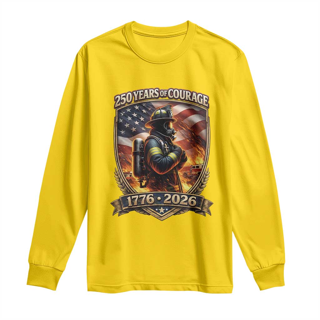 Firefighter USA 250th Anniversary Gift Long Sleeve Shirt 250 Years Of Courage TS12 Daisy Print Your Wear