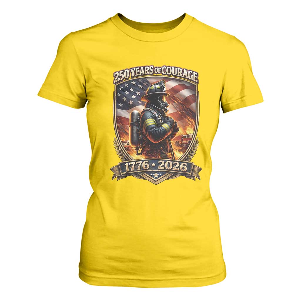 Firefighter USA 250th Anniversary Gift T Shirt For Women 250 Years Of Courage TS12 Daisy Print Your Wear