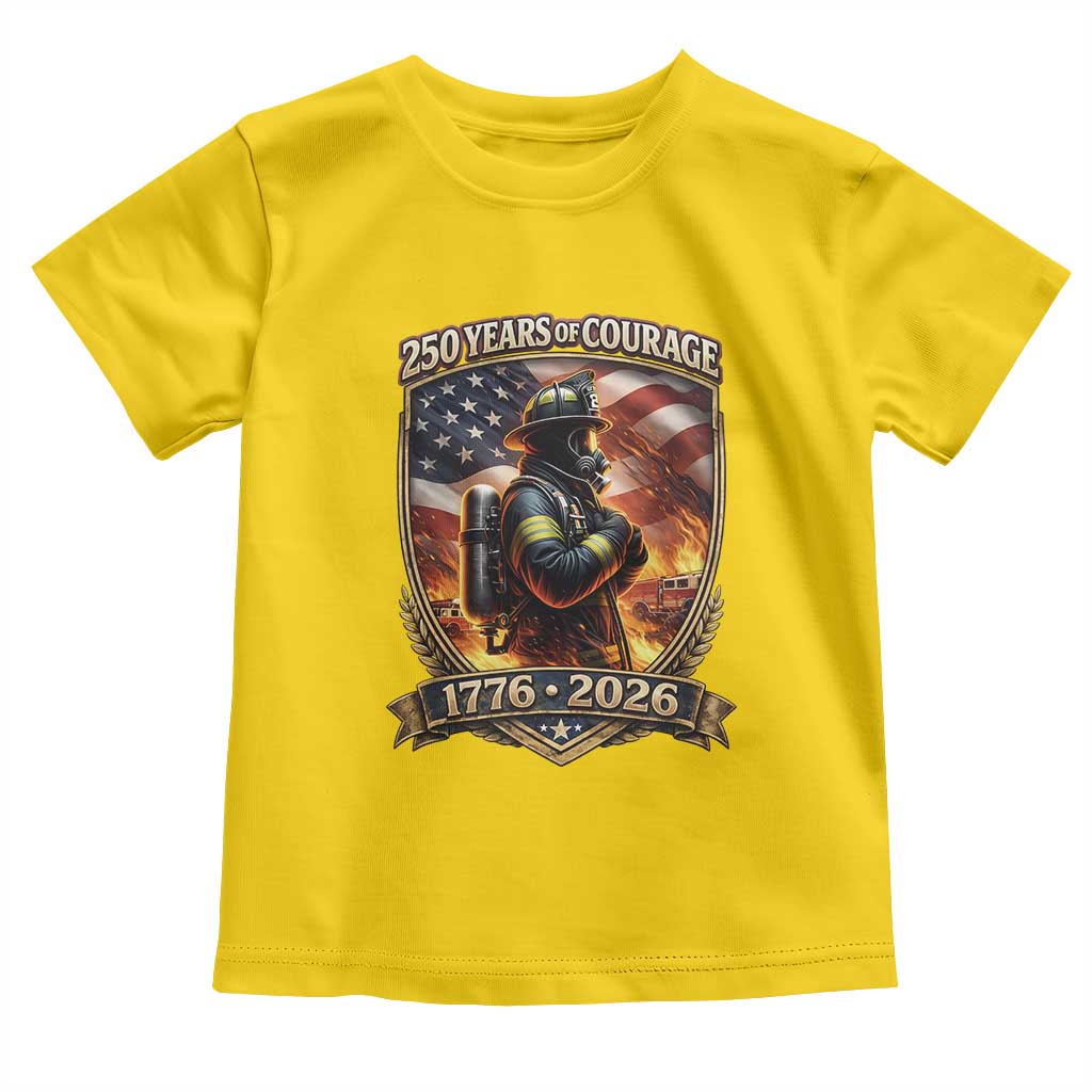 Firefighter USA 250th Anniversary Gift Toddler T Shirt 250 Years Of Courage TS12 Daisy Print Your Wear