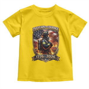 Firefighter USA 250th Anniversary Gift Toddler T Shirt 250 Years Of Courage TS12 Daisy Print Your Wear