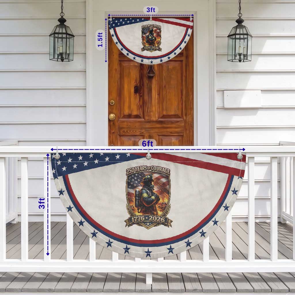 Firefighter USA 250th Anniversary Gift Patriotic Fan Flag 250 Years Of Courage