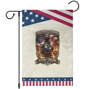 Firefighter USA 250th Anniversary Gift Patriotic Garden Flag 250 Years Of Courage TS12 Modern Beige Blue Print Your Wear