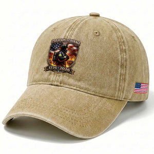 Firefighter USA 250th Anniversary Gift Washed Cotton Baseball Cap 250 Years Of Courage TS12 Print Your Wear
